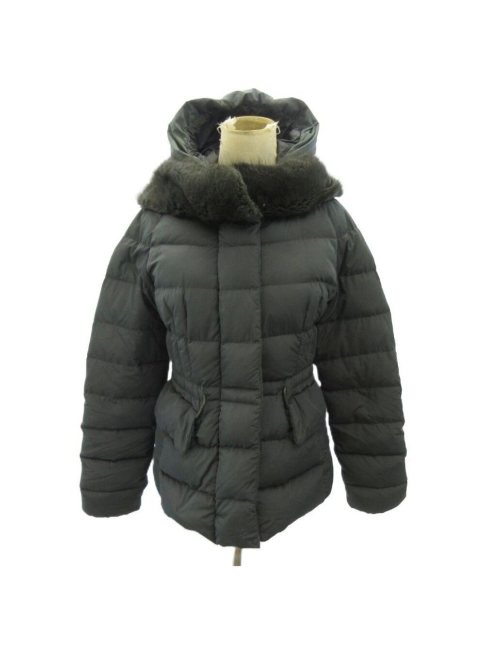 Moncler Gracieux Down Jacket Zip Up Fur Short Length Gray 2